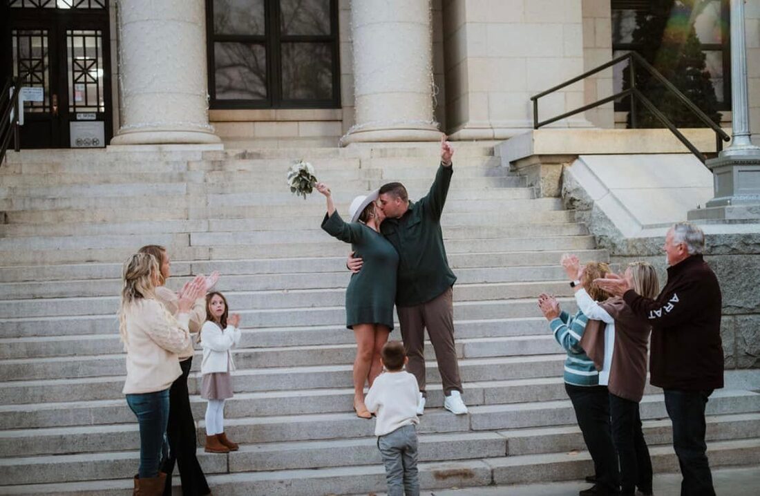 Courthouse elopement celebration
